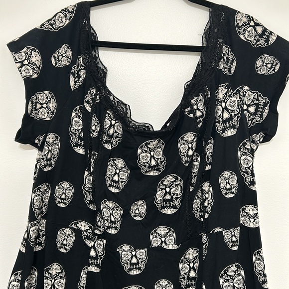 Tripp NYC Day of the Dead Dress, Size 4xl, Black And White - Picture 5 of 13